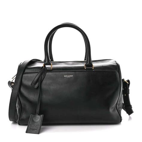 SAINT LAURENT Calfskin Classic Duffle 6 Black.